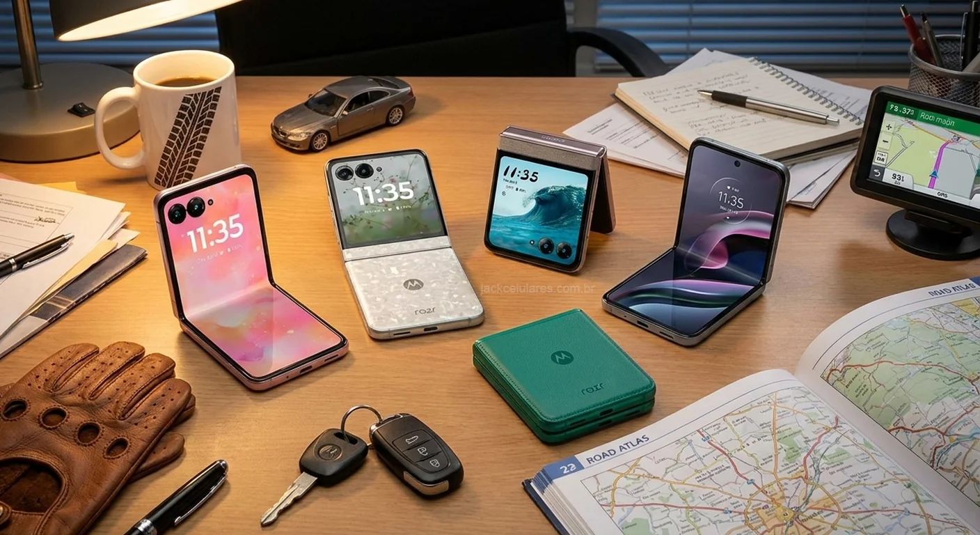 Como Ficam o Design e as Telas do Motorola Razr 70? Como Ficam o Design e as Telas do Motorola Razr 70?