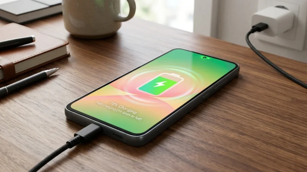 Bateria e carregamento do Samsung Galaxy A56: capacidade em mAh, potência em W e autonomia técnica Bateria e Carregamento do Samsung Galaxy A56