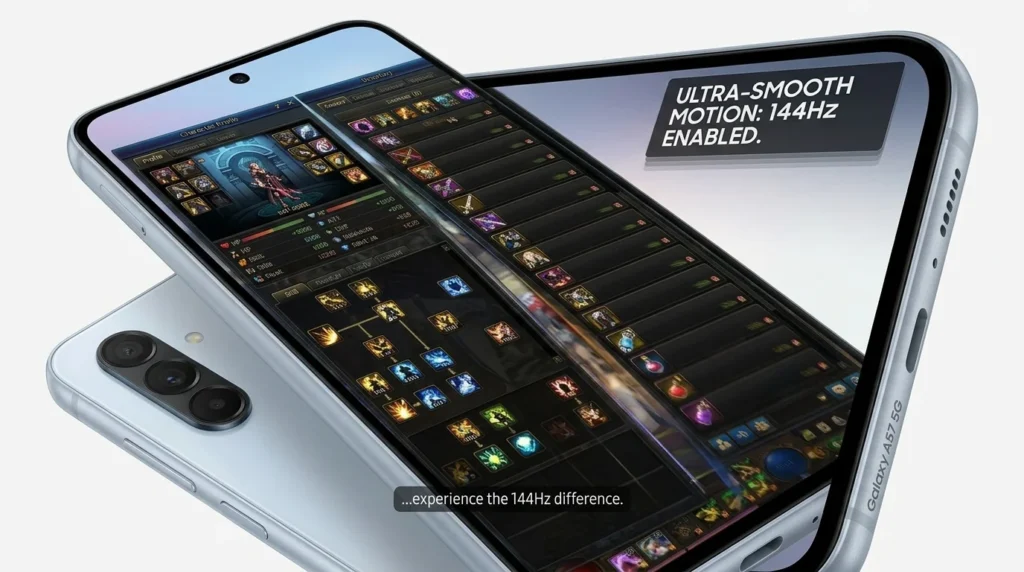 O Samsung Galaxy A57 tem taxa de atualização de 144 Hz? O Samsung Galaxy A57 Tem Taxa de Atualizacao de 144 Hz