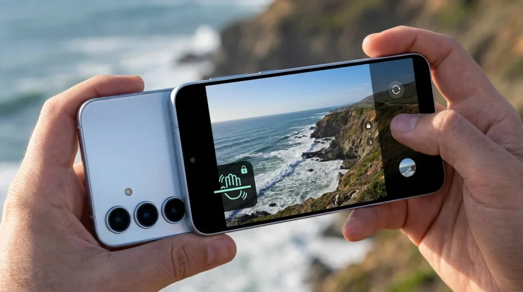 O Samsung Galaxy S26 Tem Super Steady com Bloqueio Horizontal